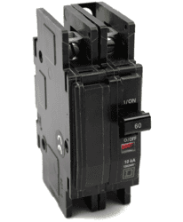 CIRCUIT BREAKER, QOU, 60A, 120/240VAC / 48VDC MAX, 2-POLE, SQUARE D, SURFACE OR DIN MNT, 1.5IN, QOU260