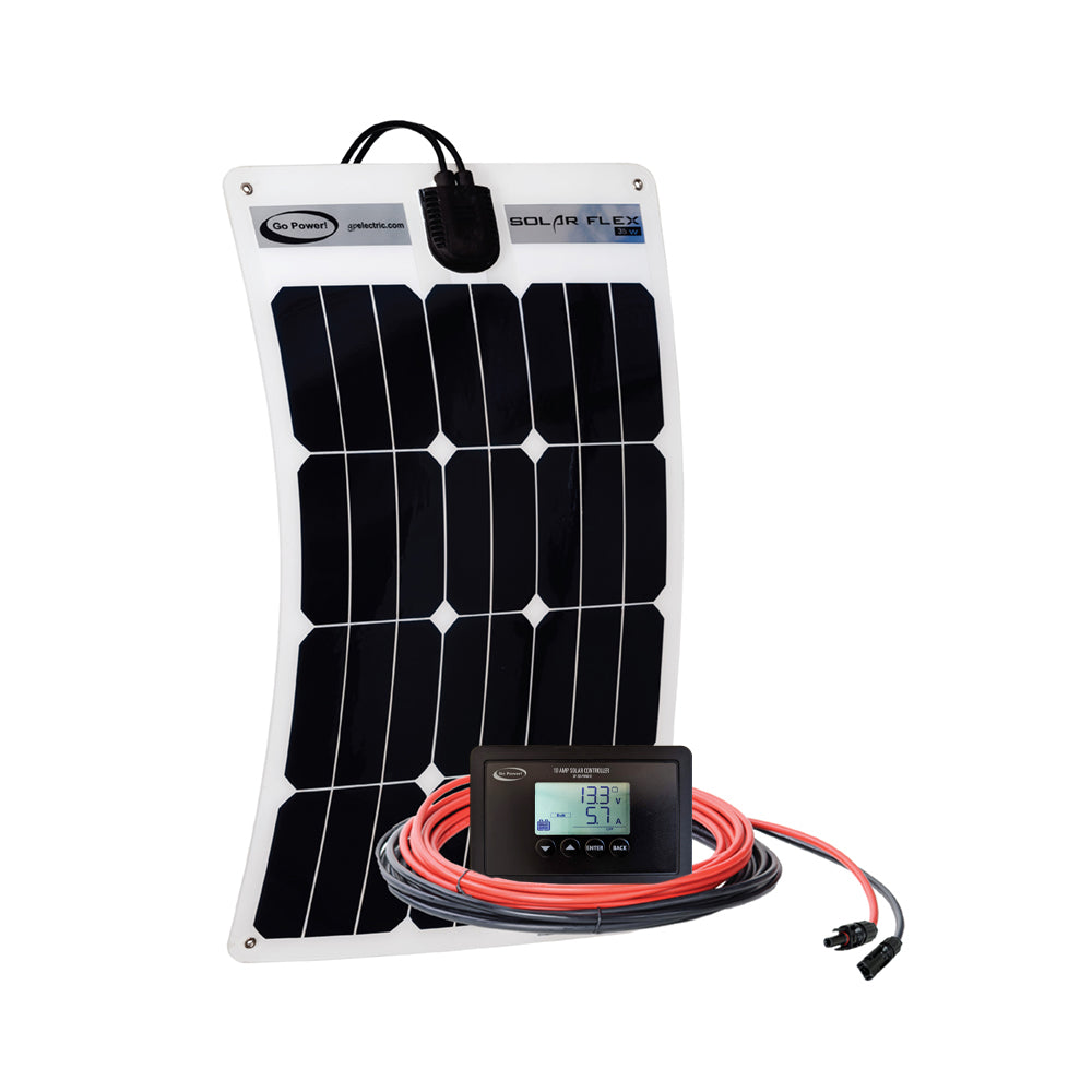 Go Power! GP-FLEX-35: 35 W/1.7A SOLAR KIT WITH 10A DIGITAL CONTROLLER