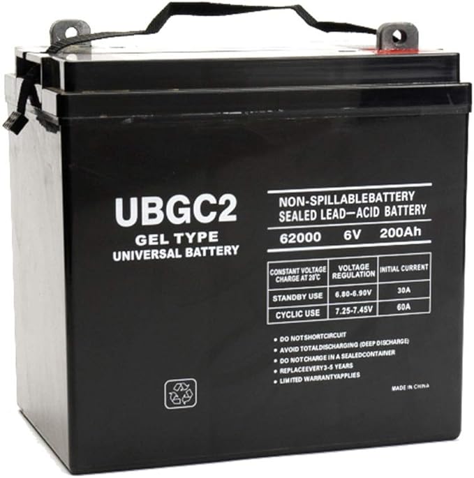 UPG UB-GC2 Sealed Lead Acid (GEL) Battery- 6 volt 200 amps