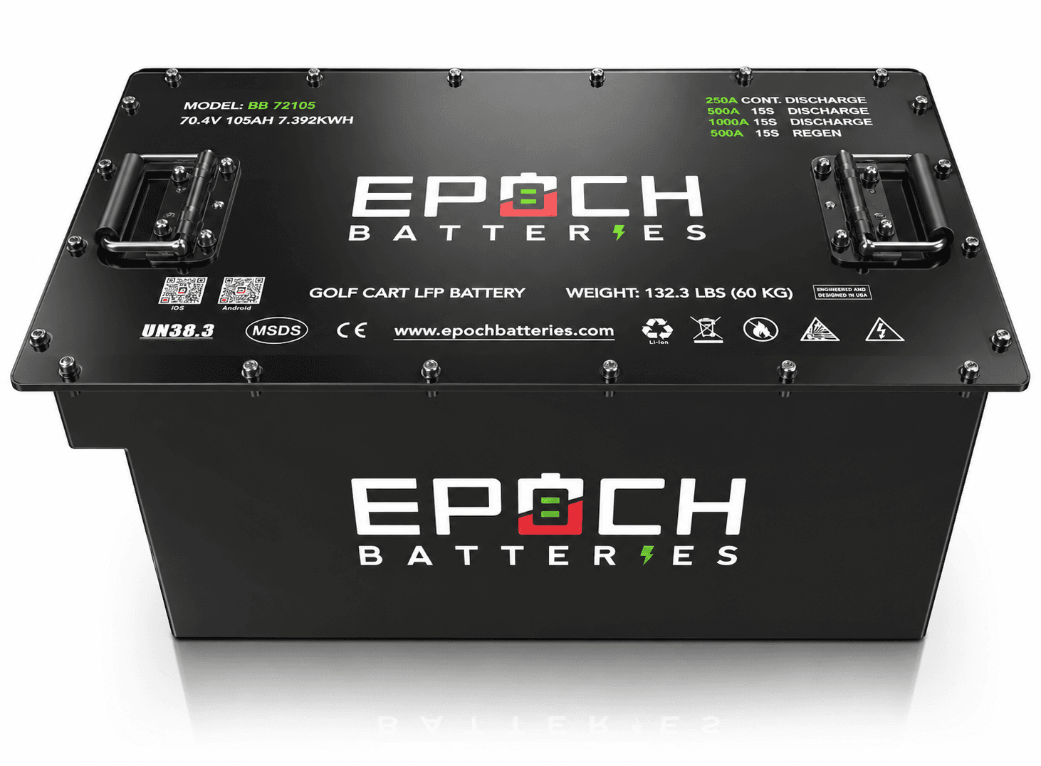 Epoch Batteries 70.4V (72V) 105Ah Golf Cart Battery Complete Kit - Lithium (LiFePO4) | BB72105A-Kit