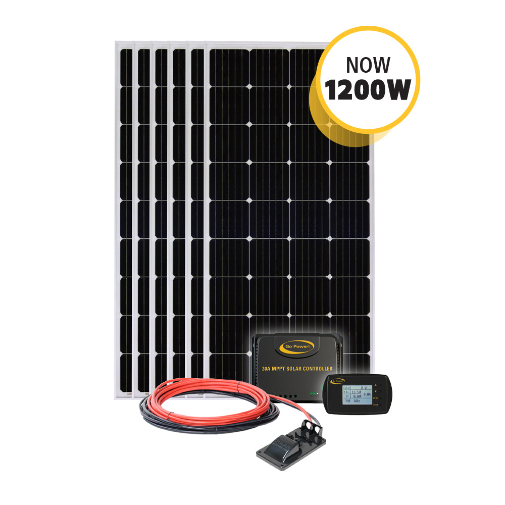 Go Power! SOLAR-AE-6: 1200 WATT SOLAR ALL ELECTRIC KIT WITH 3 x 30A MPPT + RVC - SOLAR ONLY