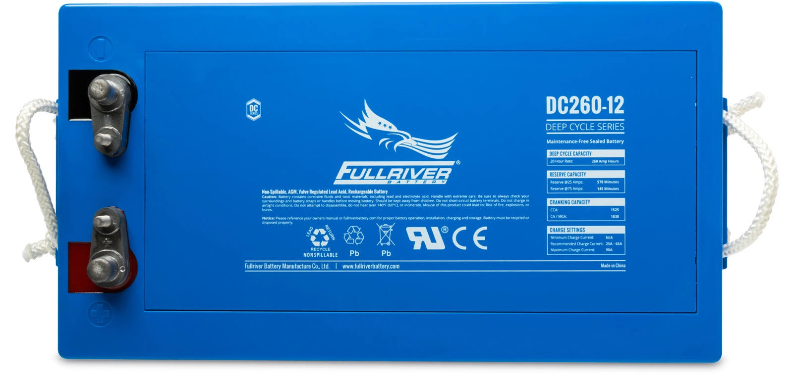 Fullriver Sealed AGM Battery, 12V 260 Ah Group 8D, DC260-12