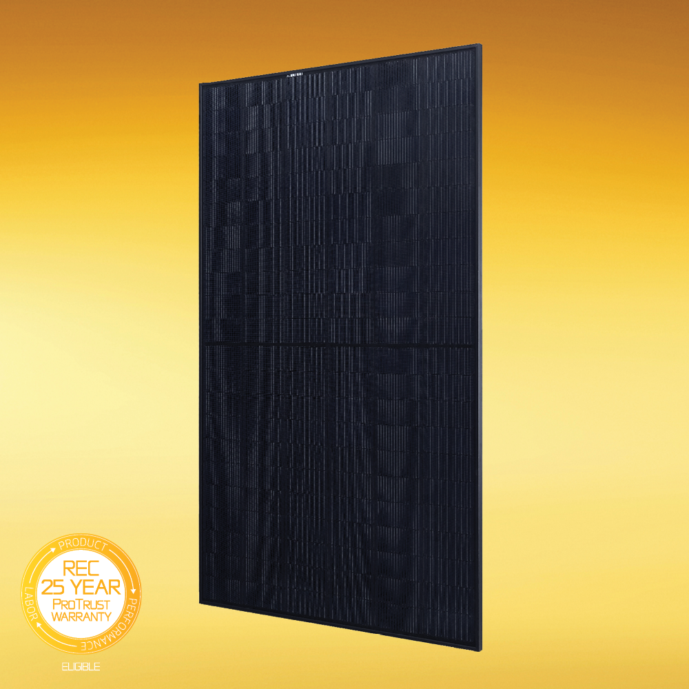 REC Pure 2 REC420AA Pure 2 420W Black on Black 132 Half-Cell Heterojunction Solar Panel