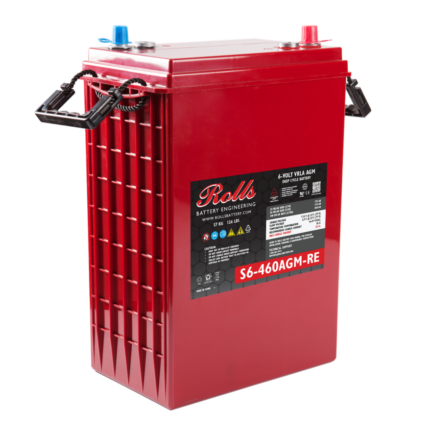 Rolls 6V 460Ah AGM VRLA Deep Cycle Battery | S6-460AGM-RE