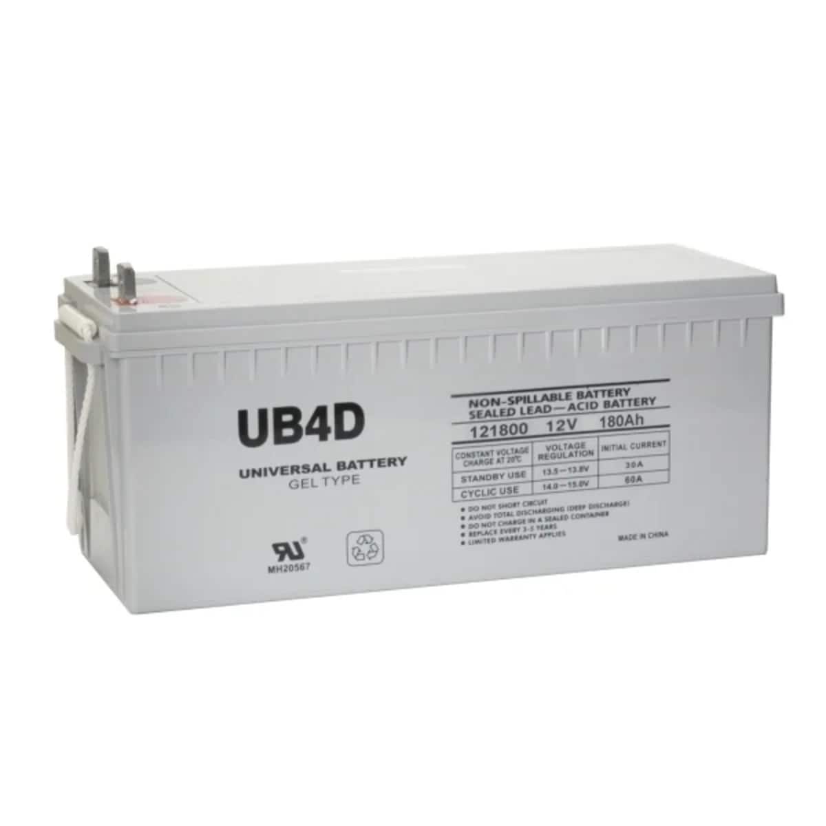 UPG UB-4D Sealed Lead Acid (GEL) Battery- 12 volt 180 amps
