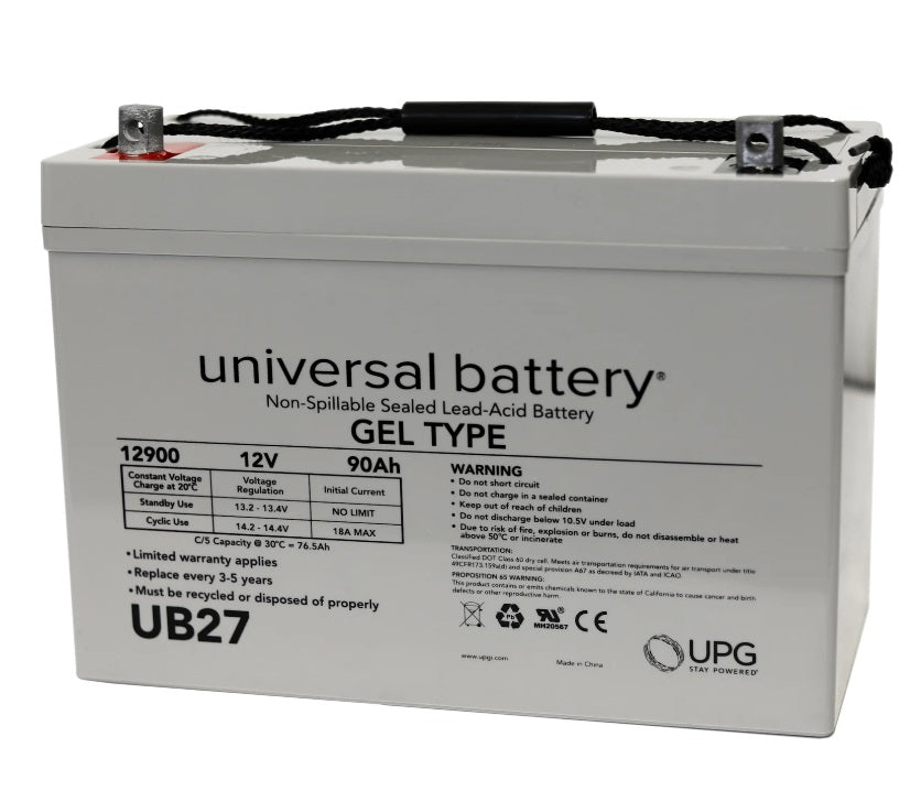 UPG UB-27 GEL Sealed Lead Acid (GEL) Battery- 12 volt 90 amps