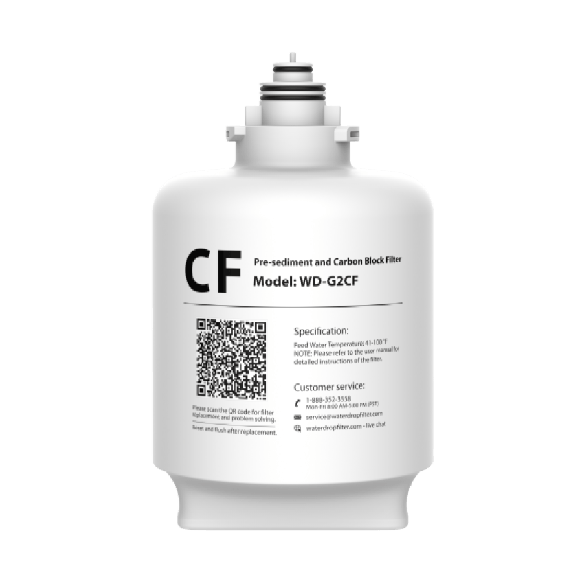 Waterdrop WD-G2CF Replacement Filter for G2P600 & G2 Series Reverse Osmosis Systems