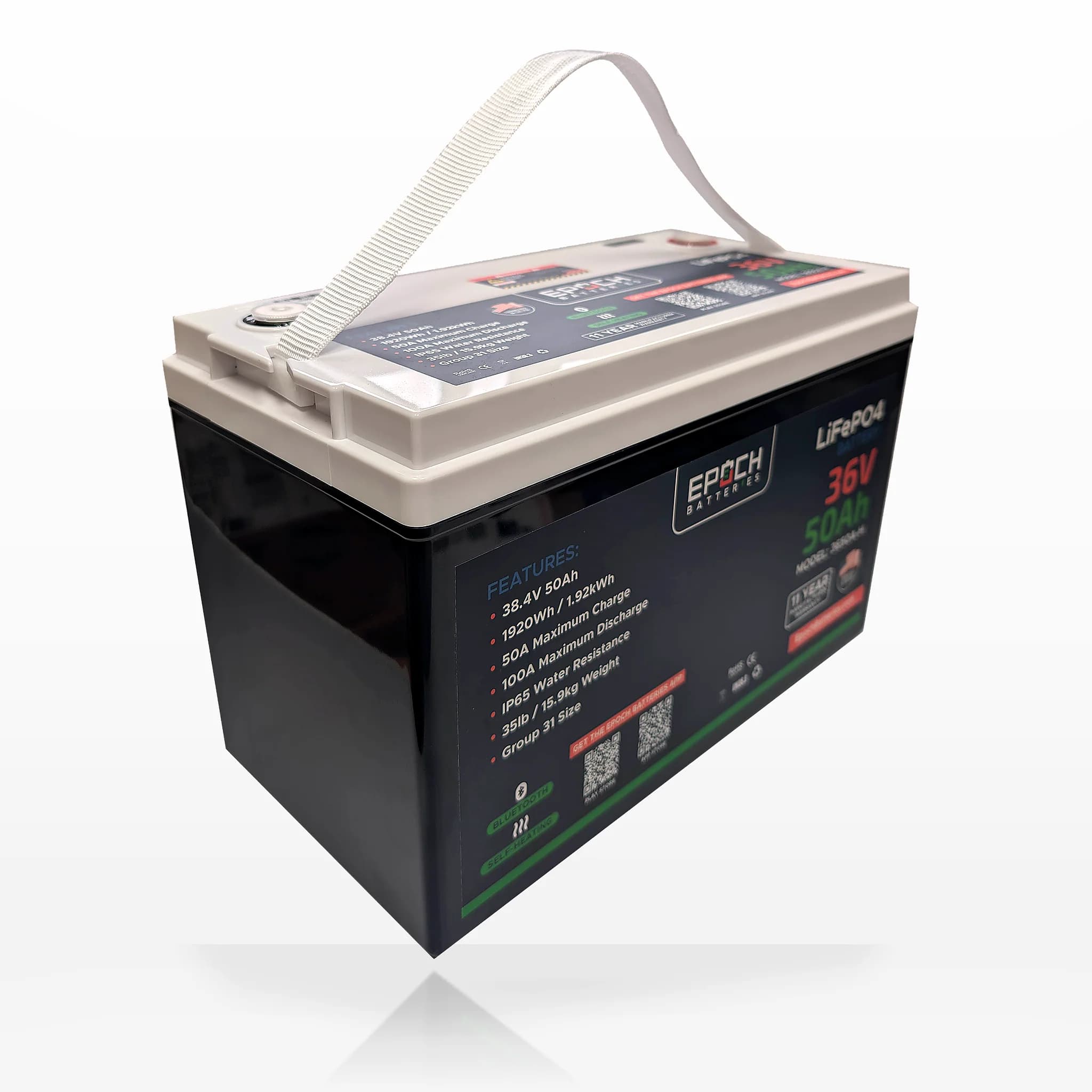 Epoch Batteries 36V 1.92kWh 50Ah Essential Series LiFePO4 Battery | 3650A-H