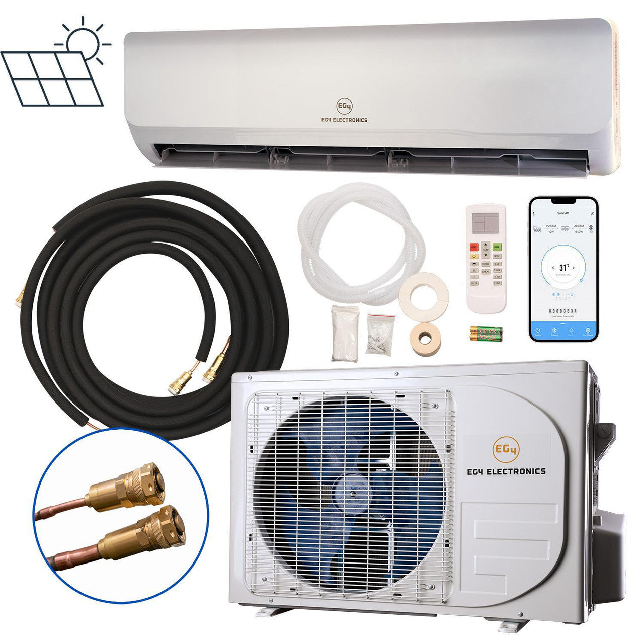 EG4 Mini Split, Hybrid Air Conditioner/Heat Pump  2 Ton 24,000 BTU