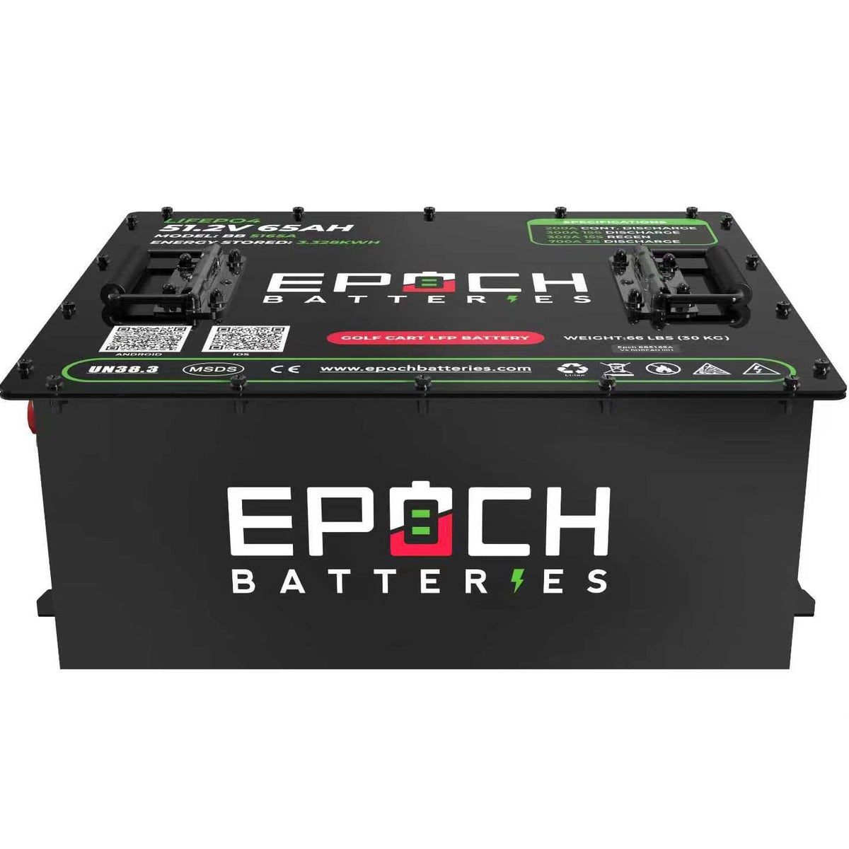Epoch Batteries 48V 65Ah Golf Cart Battery Complete Kit - Lithium (LiFePO4)