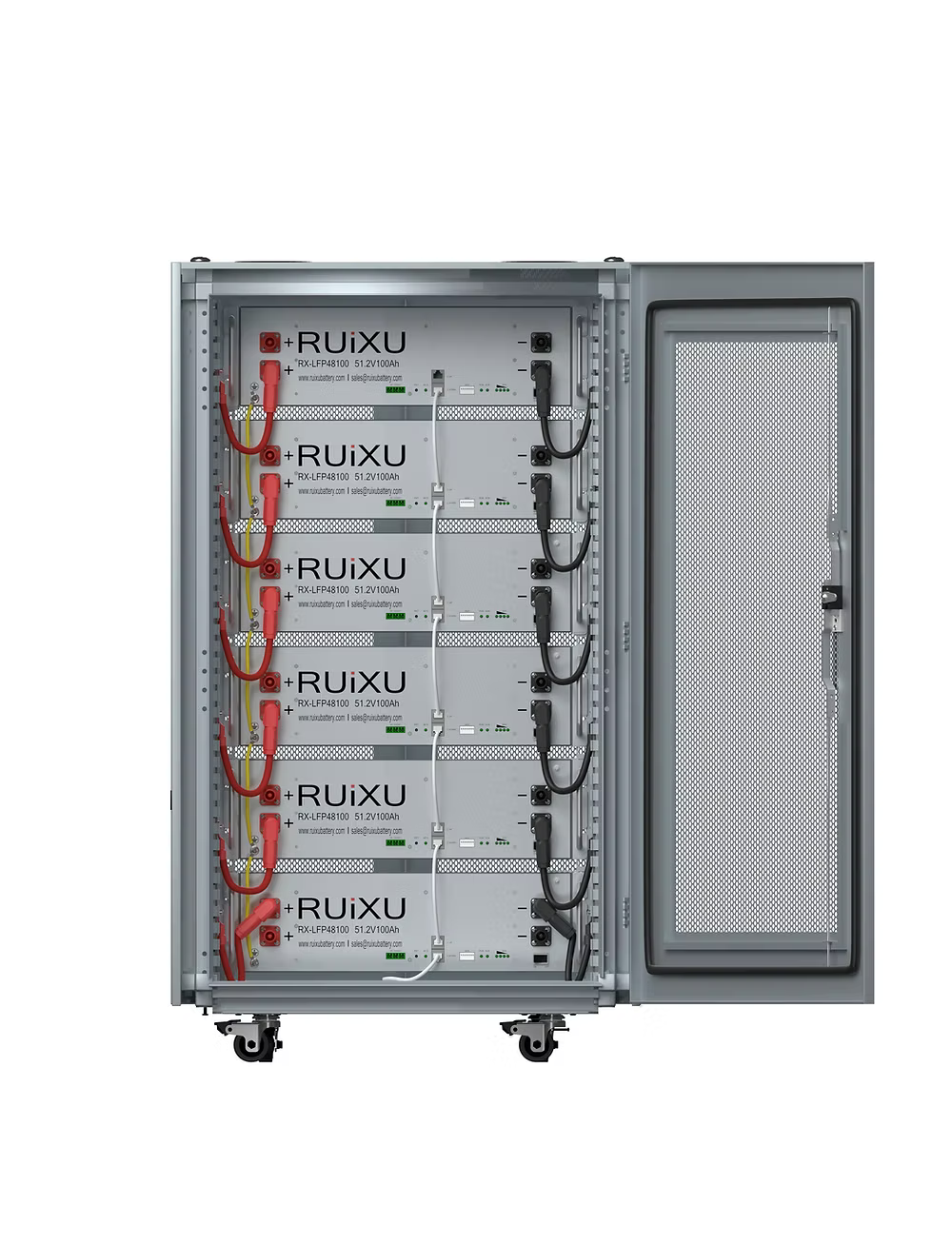RUiXU Rack Battery + Cabinet System | RX-LFP48100 or RX-LFP48100-H LiFePO4 Batteries