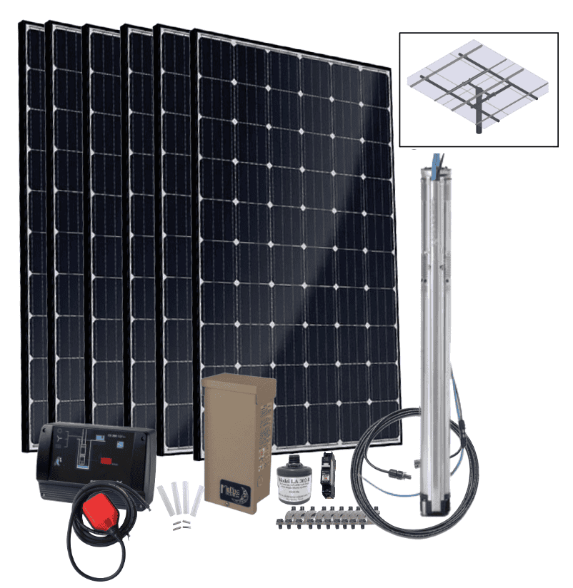 Grundfos SQFlex Pre-designed Solar Water Pumping Kit using 11 sqf-2 pump 10 to 13 gpm, 15 to 395  feet lift