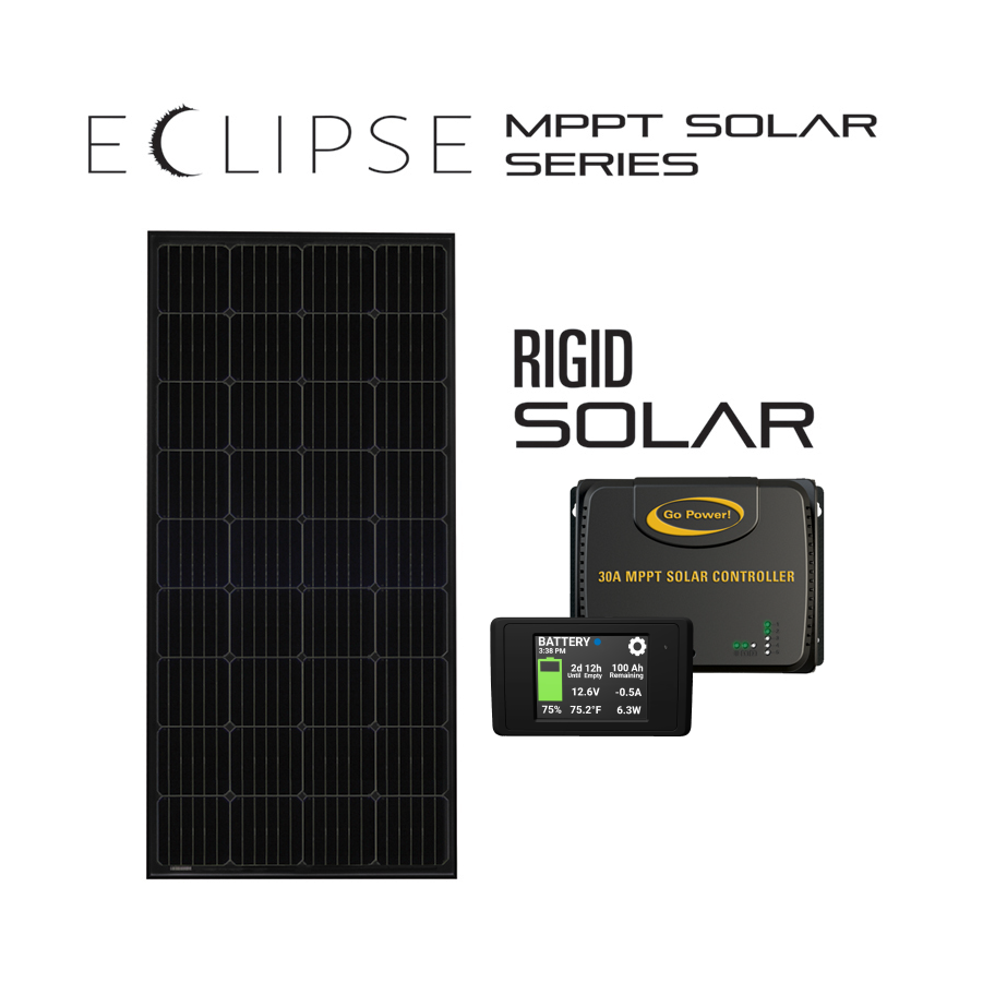 Go Power! GP-ECLIPSE-200: 200W Black Frame Solar Kit with 30A MPPT Controller