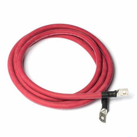 4/0 3' Red Battery Inverter Cable 2 lugs