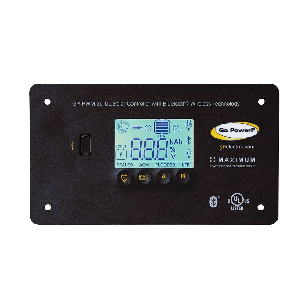 Go Power! GP-PWM-30-UL: 30A PWM DIGITAL CONTROLLER W. USB, DUAL BANK, UL, BT