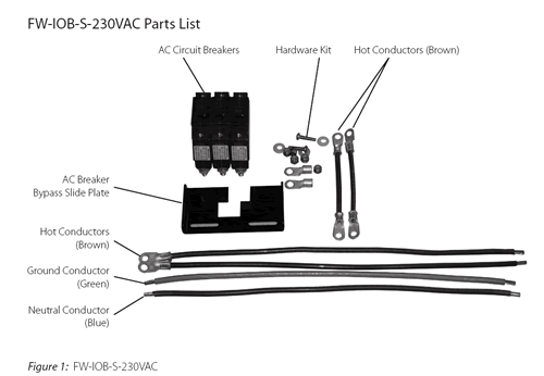 Outback FW-IOB-S-230VAC , 230VAC single phase bypass kit
