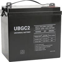 UPG UB-GC2 Sealed Lead Acid (AGM) Battery- 6 volt 200 amps