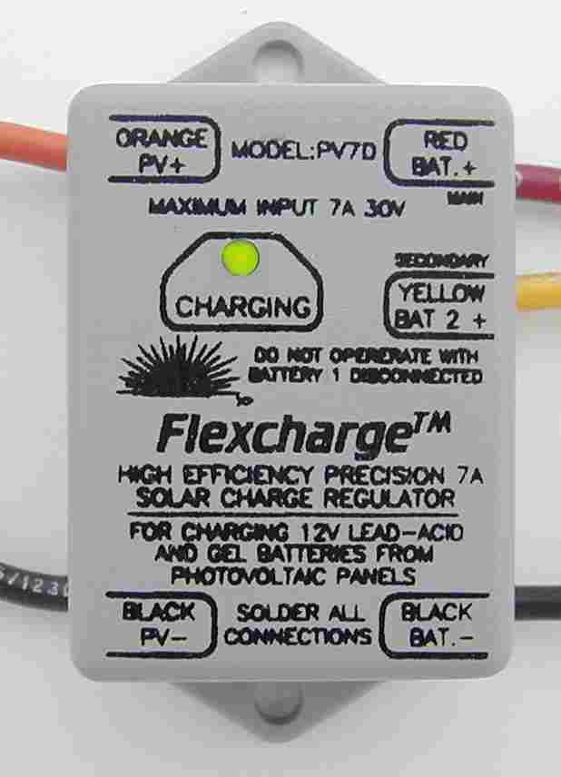 Flexcharge PV7D 7A 12V Marine/RV charge controller for dual battery banks