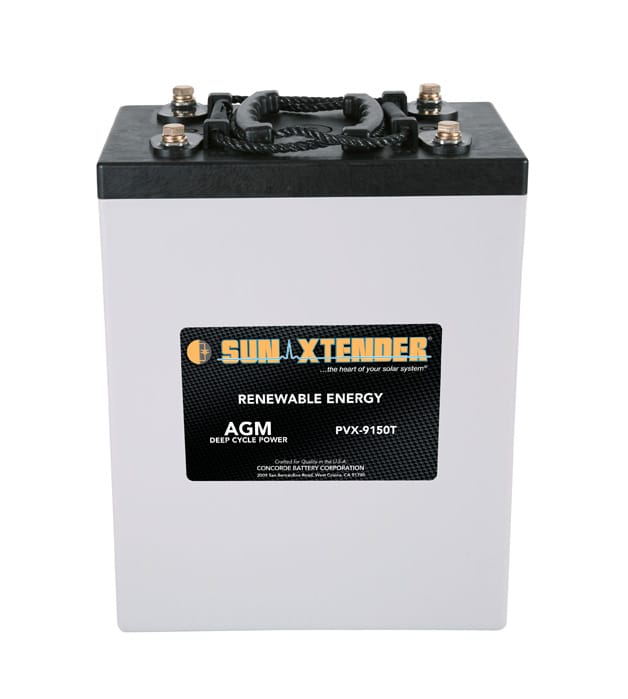 Concorde SunXtender PVX-9150T AGM Deep Cycle Solar Battery 2v 915 AH (24hr)