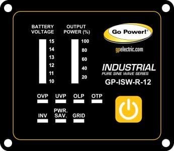 Go Power! INDUSTRIAL PURE SINE WAVE INVERTER REMOTE 12V GP-ISW-R-12